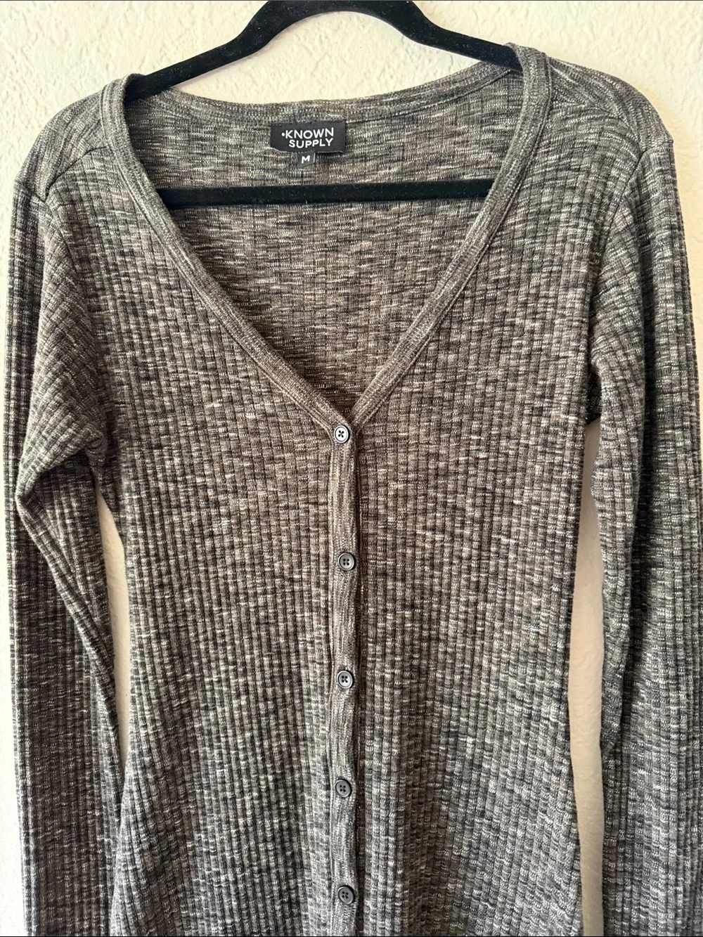 Known Supply 100% Organic Cotton Long-Sleeve Midi Dress Size M Brown Fall Winter